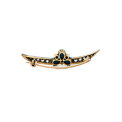 Turquoise-Diamond Brooch, 82243-13, Van Ham Kunstauktionen