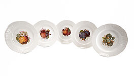 KPM - Fuenf Teller mit Obstdekor, 75502-20, Van Ham Kunstauktionen