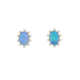 Opal Diamond Ear Studs, 81880-4, Van Ham Kunstauktionen