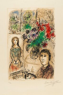 Marc Chagall - Le chevalet aux fleurs, 70079-1, Van Ham Kunstauktionen