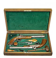 Paar Perkussionspistolen im Kasten, 57014-1, Van Ham Kunstauktionen