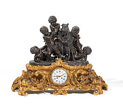 Grosse Prunkpendule Aux Amours Napoleon III, 54927-8, Van Ham Kunstauktionen