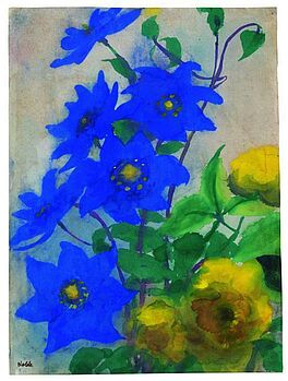 Emil Nolde - Blaue Akelei und gelbe Rosen, 28710-1, Van Ham Kunstauktionen
