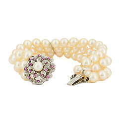 Pearl-Gemstone-Bracelet, 82243-11, Van Ham Kunstauktionen