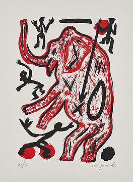 AR Penck - Ohne Titel Elefant, 74128-7, Van Ham Kunstauktionen
