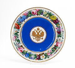 Manufaktur Popov - Grosse Schale mit imperialem Doppeladler und feinem Blumendekor, 79293-1, Van Ham Kunstauktionen