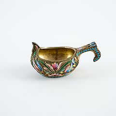 Russland - Miniatur Kovsh mit Cloisonnedekor, 80693-3, Van Ham Kunstauktionen