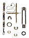 Zwei Guertel ein Amulettschmuck und sechs Armreifen, 65689-24, Van Ham Kunstauktionen