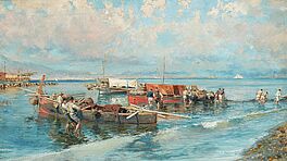 Attilio Pratella - Fischer bei ihren Booten vor Neapel, 76843-7, Van Ham Kunstauktionen
