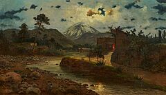 August Lohr - Nacht in Mexiko vor dem Popocatepetl, 74269-1, Van Ham Kunstauktionen