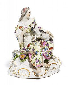 Meissen - Dame mit Hund, 58532-3, Van Ham Kunstauktionen