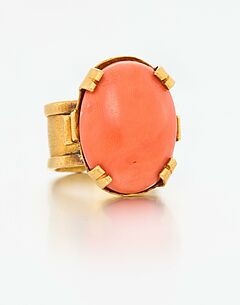 Karl Schmidt-Rottluff - Goldring mit ovaler Koralle, 76960-7, Van Ham Kunstauktionen
