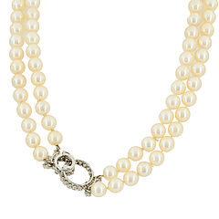 Perl-Diamant-Collier, 81947-7, Van Ham Kunstauktionen