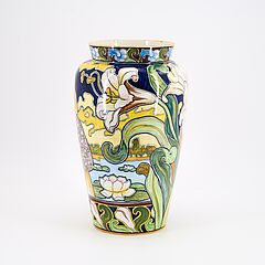 Societa Ceramica di Colonnata - Grosse Jugendstil Vase mit Frauenbildnis, 80186-1, Van Ham Kunstauktionen
