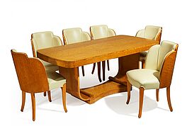 Tisch und sechs Stuehle Art Deco, 58380-6, Van Ham Kunstauktionen