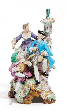 Meissen - Hoefische Gruppe mit Mandolinenspieler, 62506-21, Van Ham Kunstauktionen