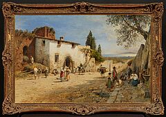 Albert Flamm - Sueditalienisches Gehoeft an der Landstrasse, 77885-1, Van Ham Kunstauktionen