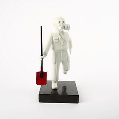 Grisha Bruskin - Birth of a Hero Pionier mit Gasmaske und Spaten, 82000-85, Van Ham Kunstauktionen