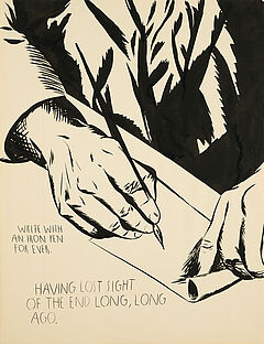 Raymond Pettibon - Write With an Iron Pen For Ever, 81351-75, Van Ham Kunstauktionen