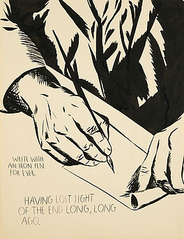 Raymond Pettibon - Write With an Iron Pen For Ever, 81351-75, Van Ham Kunstauktionen