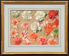 Leon Wyczolkowski - Vier Pastelle mit Rosenblueten bzw eines mit Rosen Kornblumen Nelken und Kresse, 77088-3, Van Ham Kunstauktionen