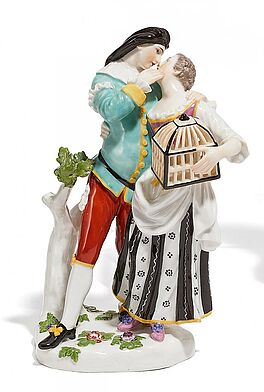 Meissen - Scaramuz und Maedchen mit Vogelbauer, 57052-62, Van Ham Kunstauktionen