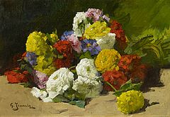 Georges Jeannin - Strauss mit Chrysanthemen und Rosen, 58461-4, Van Ham Kunstauktionen