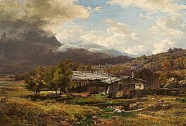 Wilhelm Riedel - Gebirgslandschaft mit aufziehendem Gewitter, 81459-1, Van Ham Kunstauktionen