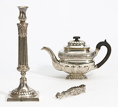 Wohl Deutschland - Leuchter Teekanne und Zuckerzange, 73453-45, Van Ham Kunstauktionen