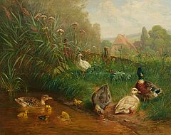 Carl Jutz d.Ä. - Entenfamilie am Bach, 80707-7, Van Ham Kunstauktionen