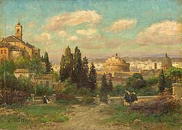 Carl Wuttke - Ansicht von Rom mit Castel SantAngelo, 77222-2, Van Ham Kunstauktionen