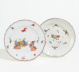 Meissen - Teller Fliegendes Eichhoernchen und Schuessel mit Reisstrohbuendeln, 67234-5, Van Ham Kunstauktionen