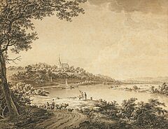 Adrian Zingg - Zwei Flusslandschaften an der Elbe ua Blick auf Priessnitz, 75689-15, Van Ham Kunstauktionen