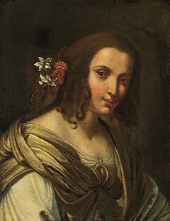 Florentiner Schule - Portraet einer Dame mit Blumenschmuck im Haar, 76053-1, Van Ham Kunstauktionen