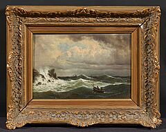 Deutsche Schule - Brandung vor Felsenkueste, 76949-2, Van Ham Kunstauktionen