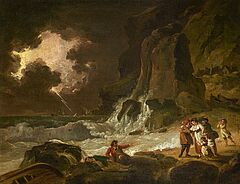 Franzoesische Schule - Schiffbruch im Gewittersturm, 50303-125, Van Ham Kunstauktionen