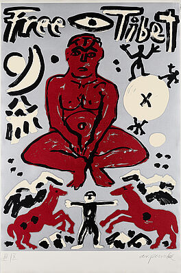 AR Penck Ralf Winkler - Free Tibet, 68280-6, Van Ham Kunstauktionen