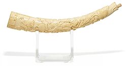 Grosses prachtvolles Jagdhorn sogenannter Olifant, 57060-5, Van Ham Kunstauktionen