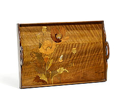 Emile Galle - Tablett mit eingelegten Mohnblumen, 53604-67, Van Ham Kunstauktionen