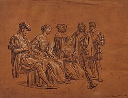 Giuseppe Sabatelli - Gruppe von sitzenden Figuren die der Lesung von Gerusalemme Liberata folgen, 77740-73, Van Ham Kunstauktionen