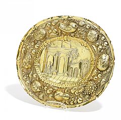 Augsburg - Kleine Schauplatte mit antiker Architekturlandschaft, 57214-4, Van Ham Kunstauktionen