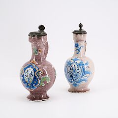 Sueddeutschland - Zwei Enghalskruege mit Blumenkartuschen, 80743-11, Van Ham Kunstauktionen