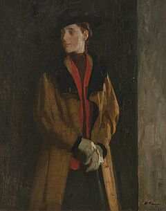 Arthur Kampf - Porträt einer vornehmen jungen Dame mit Hut, 80574-1, Van Ham Kunstauktionen