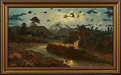 August Lohr - Nacht in Mexiko vor dem Popocatepetl, 74269-1, Van Ham Kunstauktionen