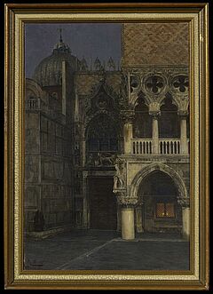 Theodor Groll - Die Porta della Carta zwischen San Marco und dem Dogenpalast in Venedig, 65652-1, Van Ham Kunstauktionen