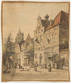 Adrianus Eversen - Hollaendische Strassenszene, 80489-6, Van Ham Kunstauktionen