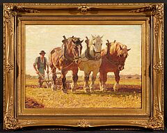 Julius Paul Junghanns - Pflügender Bauer, 80627-1, Van Ham Kunstauktionen