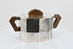 Wohl Belgien - Fuenfteiliges Art Deco Kaffee- und Teeservice mit facettiertem Korpus, 73549-19, Van Ham Kunstauktionen