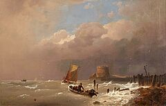 Einfahrende Segler bei aufkommendem Sturm, 80442-1, Van Ham Kunstauktionen