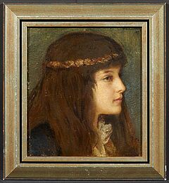 Friedrich August von Kaulbach - Portraet eines Maedchens mit Blumenkranz im Haar, 73344-1, Van Ham Kunstauktionen